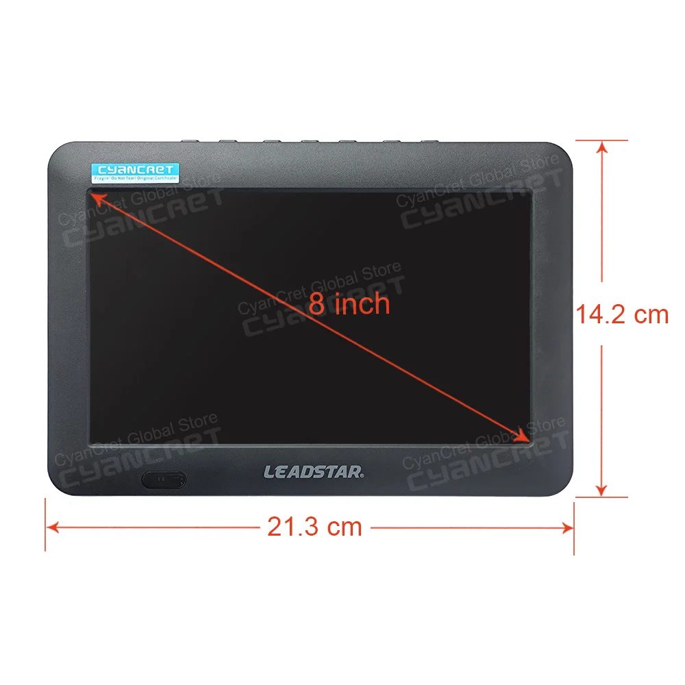 Leadstar ทีวีขนาดพกพา D8 8นิ้ว DVB-T2 TTT ดิจิตอลและอนาล็อก TTT รถยนต์ขนาดเล็กรองรับ USB TF MP4ทีวี AC3 H.265