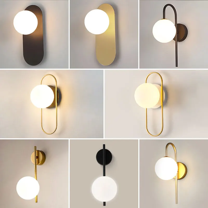 Lámparas de pared LED para interiores, luces de pared con bombilla G9 para dormitorio, lámparas de pared LED de oro negro, aplique de pared para iluminación del hogar