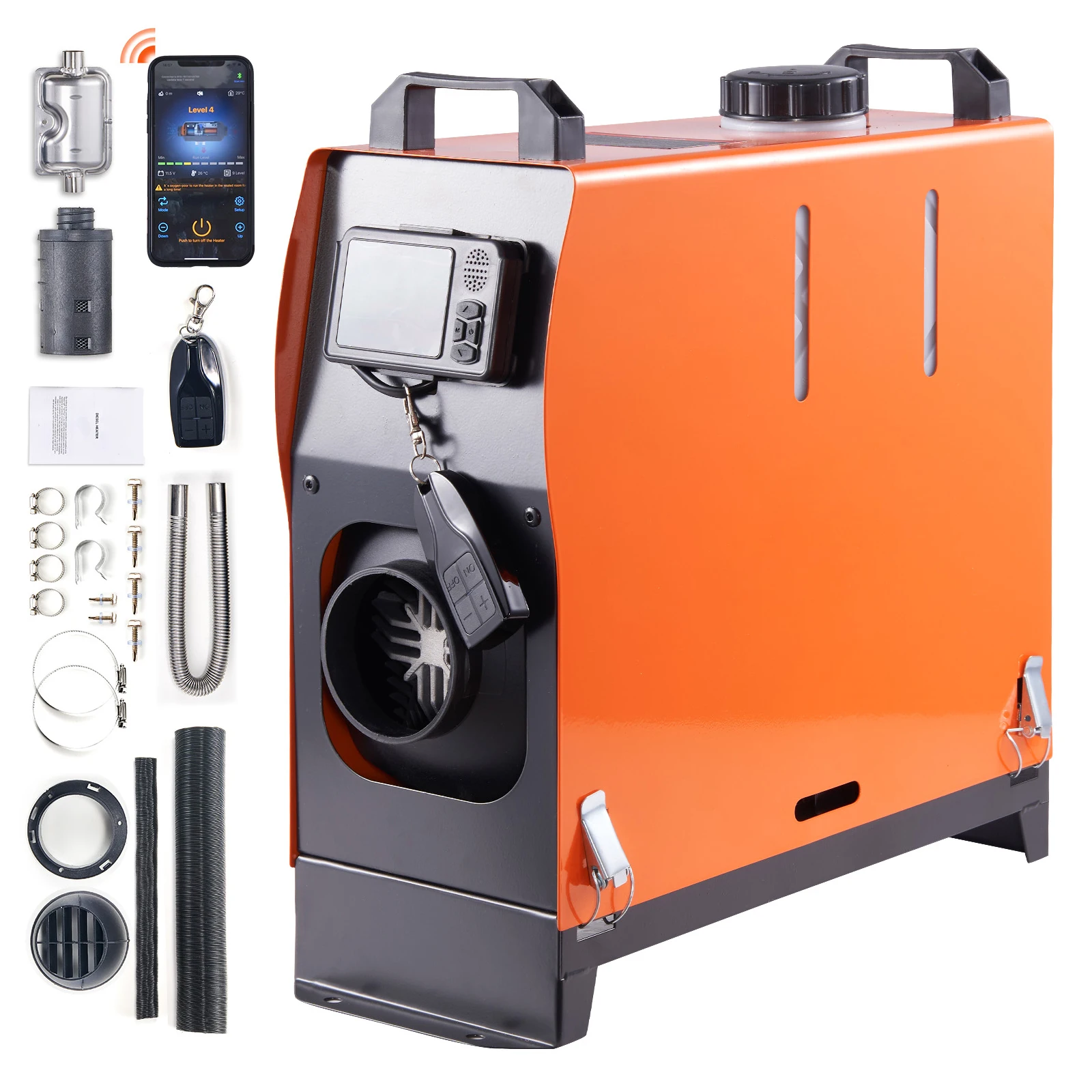 SucceBuy 8KW Aquecedor de ar diesel Bluetooth All-on-one Aquecedor diesel com LCD Aquecedor de estacionamento portátil para RV Trailer Camper Barco