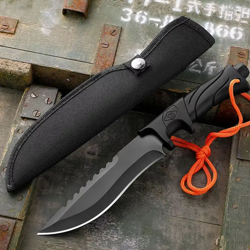กลางแจ้งตรงมีดมีดยุทธวิธีมีดมัลติฟังก์ชั่น Field Defense มีดแบบพกพาความแข็งสูง SHARP มีดมีด