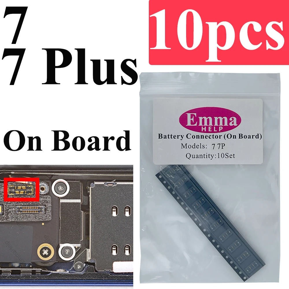 EmmaHelp 10 Uds FPC en Cable flexible de batería para iPhone 15 14 12 13 11 Pro Max 6 6S 7 8 Plus X XS XR conector Clip enchufe