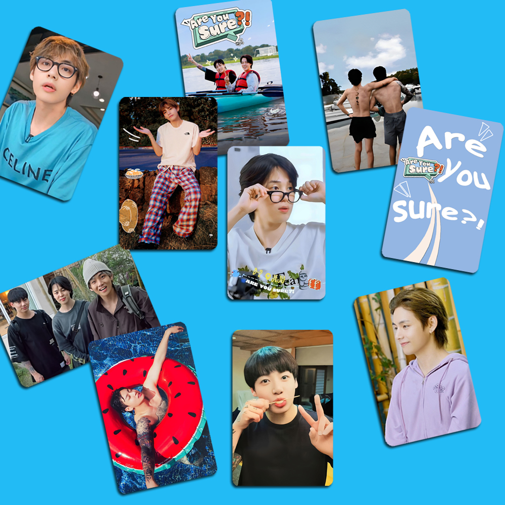 10 unids/lote Kpop sesión fotográfica láser holográfica imágenes impresas postal KOOKV para Fans regalos accesorios Merch