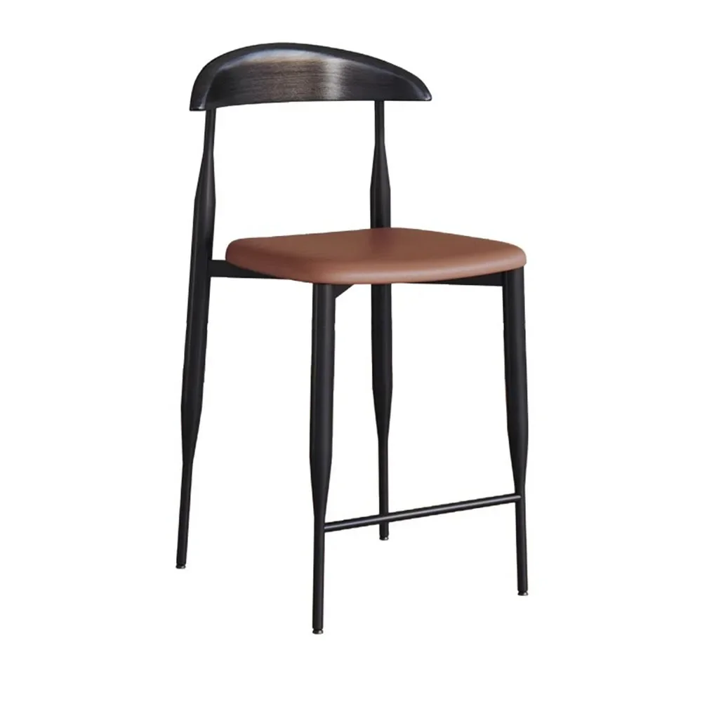 Modern Comfortable Bar Stools Aesthetic Counter Designer Ergonomic Makeup High Dining Chair With Back Balcony Library Furniture