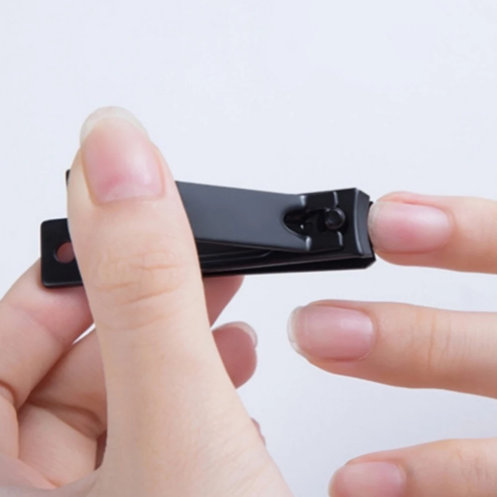 Juego de uñas de acero inoxidable de 7 piezas, cortaúñas negro elegante, lima de uñas, herramientas de belleza para manicura completa