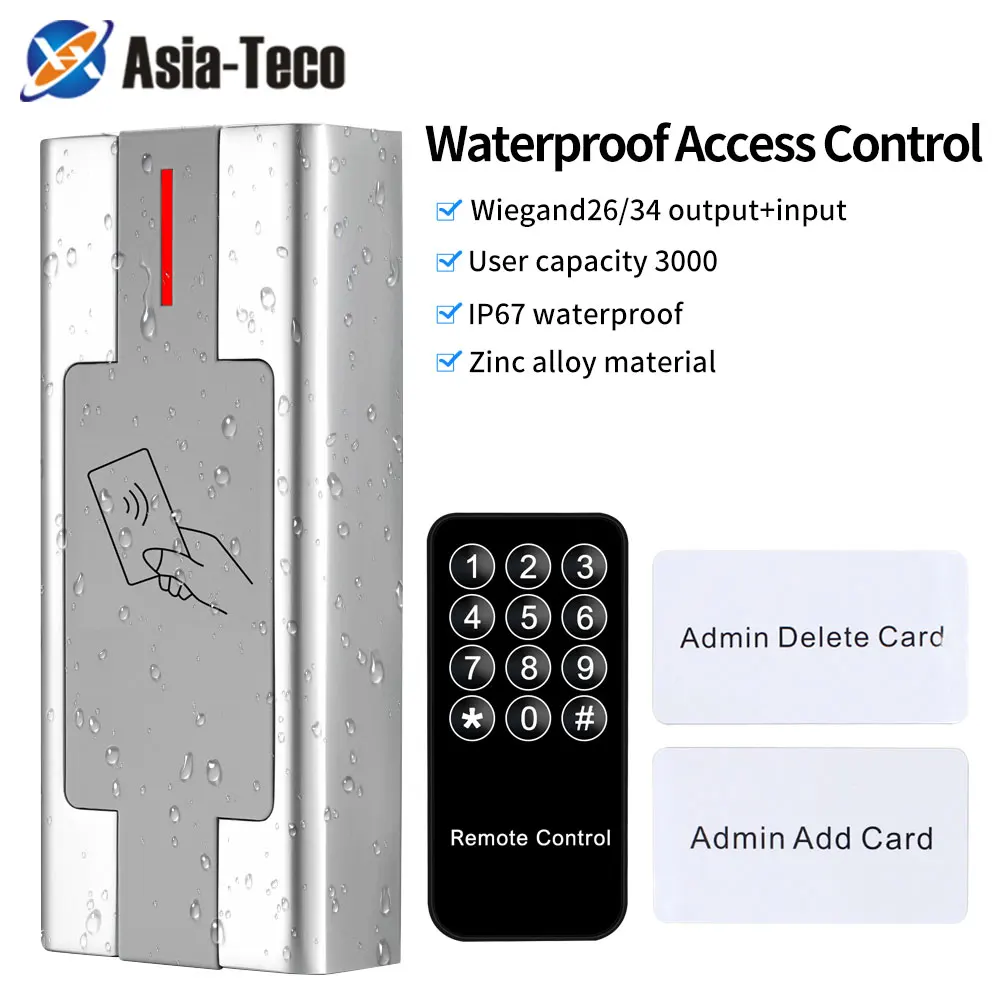 M1 EM Card Reader Автономная RFID-клавиатура для входа в дверь Система электронного замка Металлическая водонепроницаемая клавиатура контроля доступа
