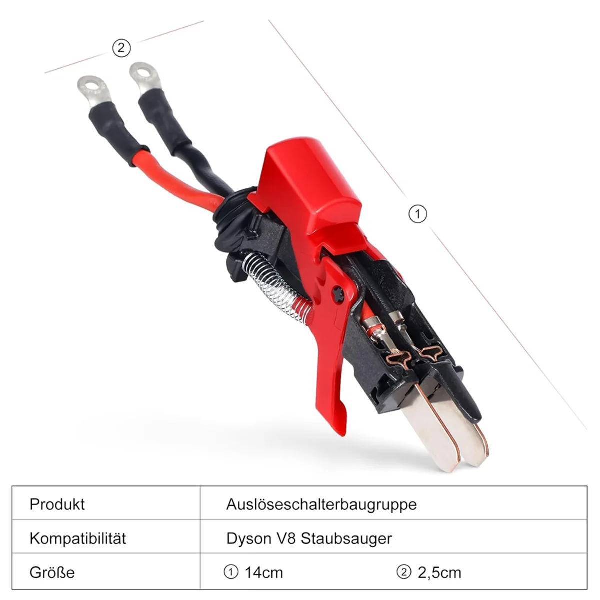 XFDE V8 Switch Assembly for Dyson V8 SV10 Vacuum Cleaner Accessories, Power Trigger Parts Replacement Parts Red Switch Button