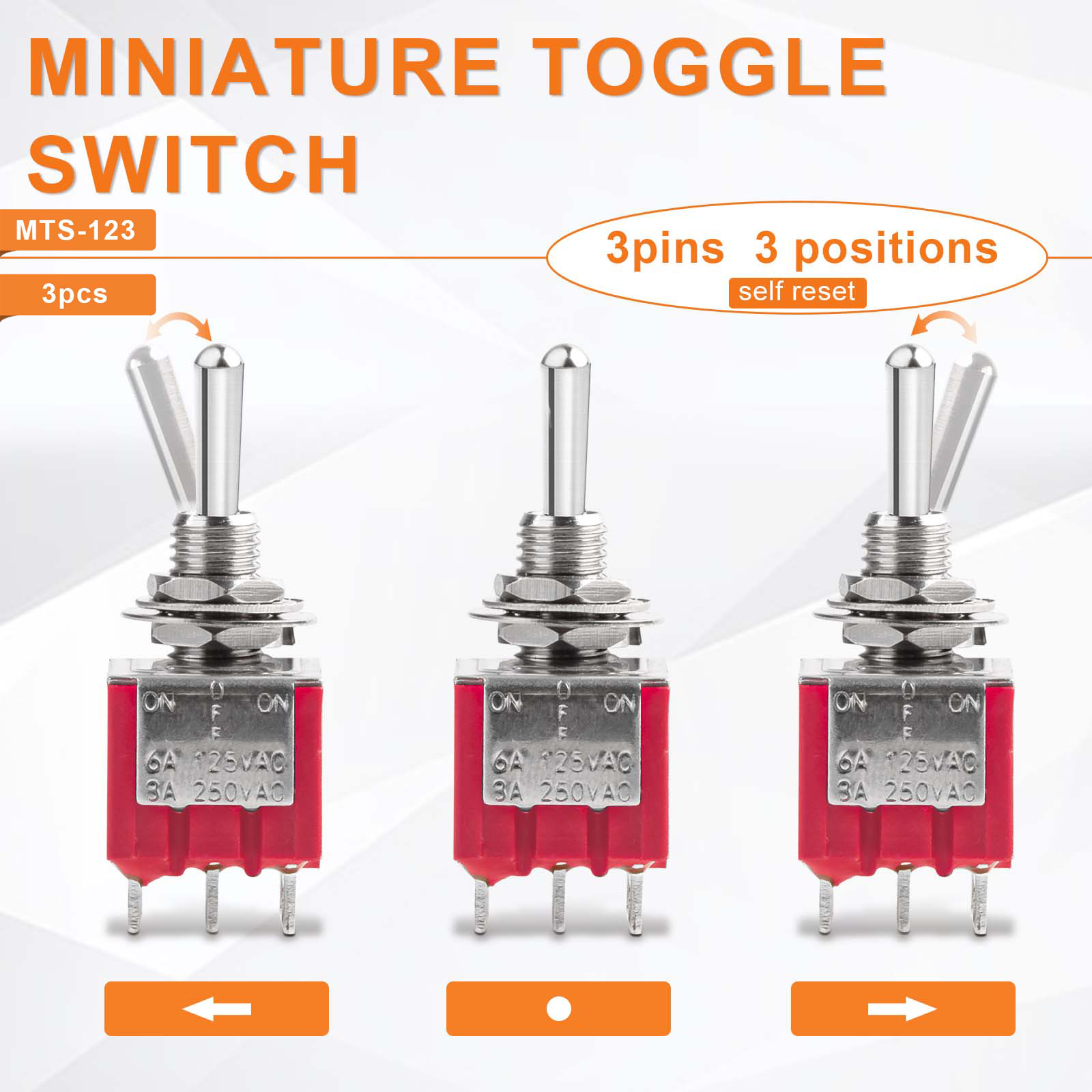3/10 stücke 3Pin Miniatur Kippschalter SPDT Ein/Aus/auf Mini Schalter MTS-102 MTS-123 Für Auto Dash Dashboard elektronische Ausrüstung