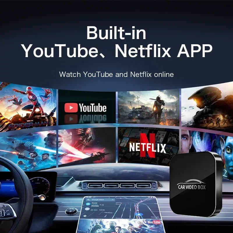 Adaptador Carplay inalámbrico 3 en 1 Smart Ai Box Android Auto Apple Carplay reproductor Multimedia de coche para Youtube Netflix para Mazda Kia VW