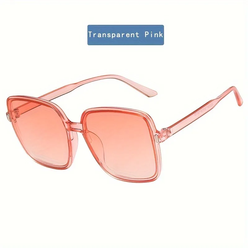 Übergroße quadratische Damenbrille – Retro-Modebrille mit rundem Farbverlauf, geeignet für die tägliche Fotografie