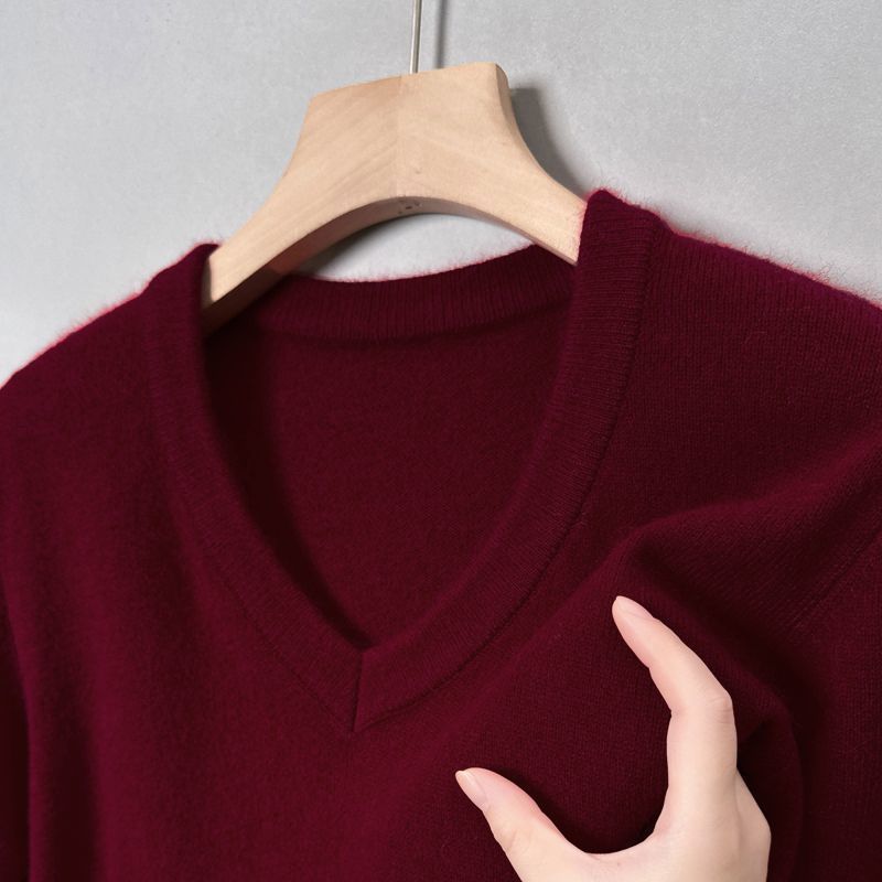 Jerséis cálidos de punto con cuello en V para hombre, suéter acanalado liso ajustado clásico negro gris para hombre, Top de otoño y primavera, jerséis, ropa