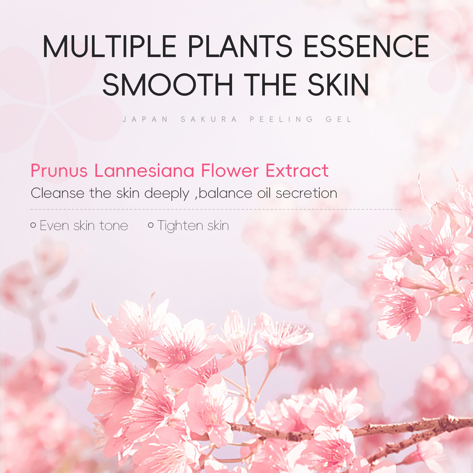 LAIKOU 일본 사쿠라 필링 젤 페이셜 스크럽 엑스 폴리 에이 팅 데드 스킨 제거 벚꽃 엑스 폴리 에이 팅 스킨 케어 60g