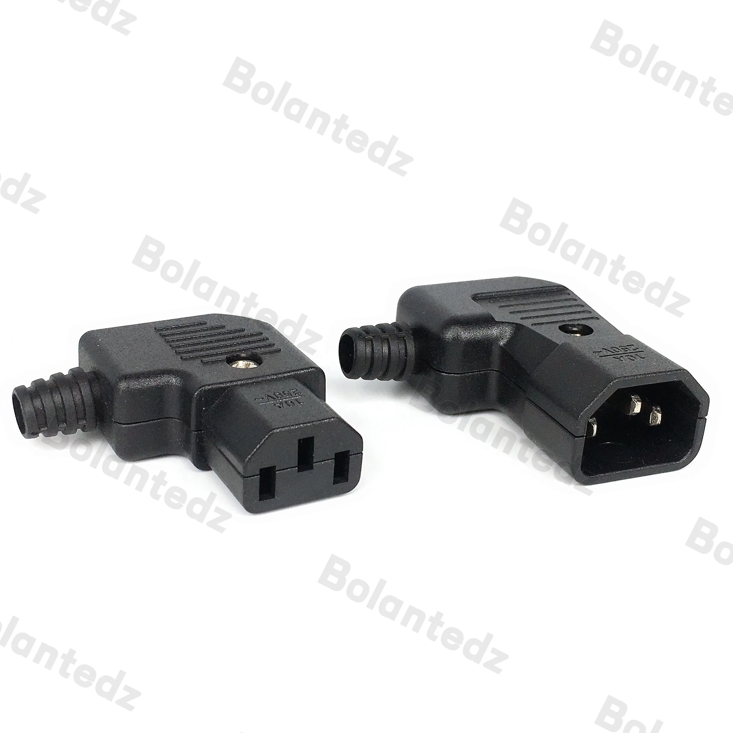 Black Elbow IEC320 C13 C14 Power Cord Wiring Power Plug Assemble IEC Connector Outlet PDU UPS Electrical AC Socket Plug 10A 250V