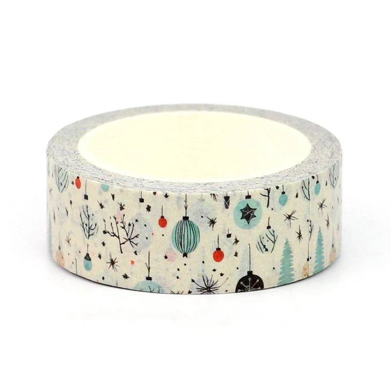새로운 1PC 10M 장식 크리스마스 등불 Washi 테이프 Scrapbooking Journaing 접착 마스킹 테이프 귀여운 편지지