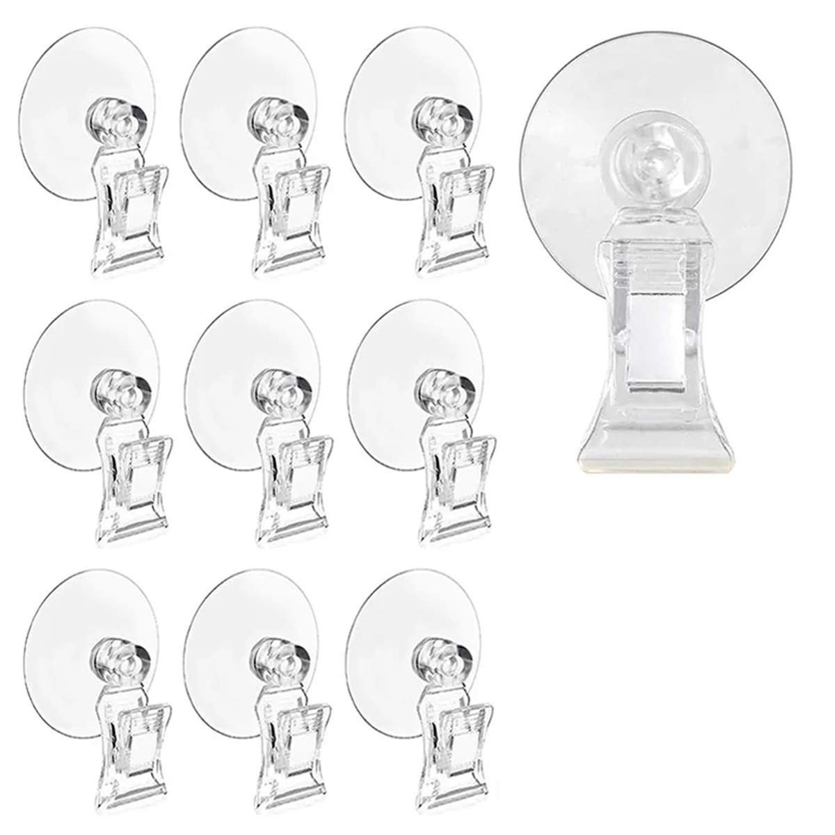 10Pcs Przyssawka Klipsy Przezroczysta przyssawka Zacisk Łazienka Okno Szklana przyssawka z klipsem do wyświetlania reklam