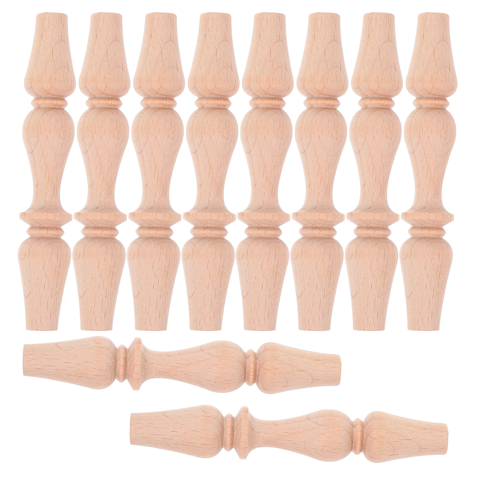 10Pcs Solid Wood Balusters Easy Installation for Indoor Outdoor Staircase Railings Decorative Pillars Railing Spindles Indoor