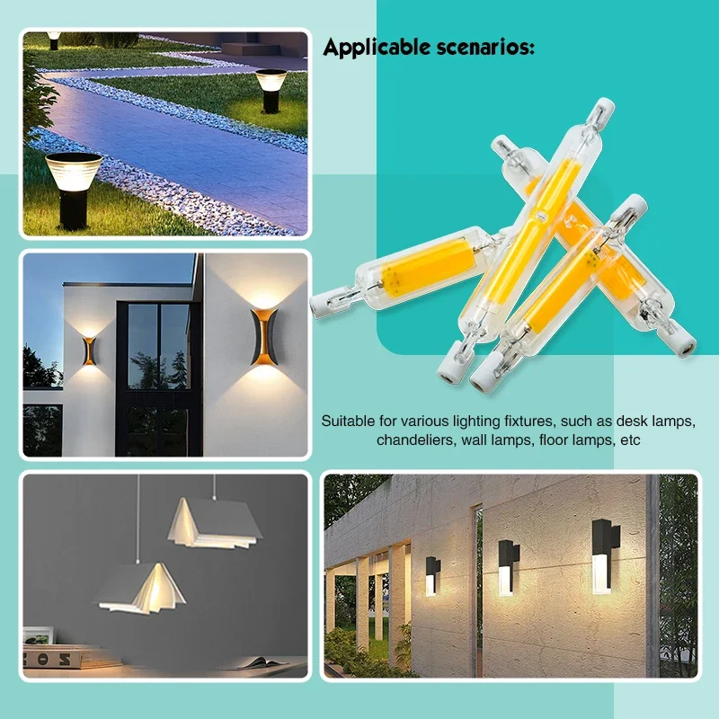 R7S LED Glass Tube 78mm 118mm COB Bulb 5W 10W 20W r7s Lampada Corn Lamp J78 J118 AC220V 110V Energy Saving Replace Halogen Light