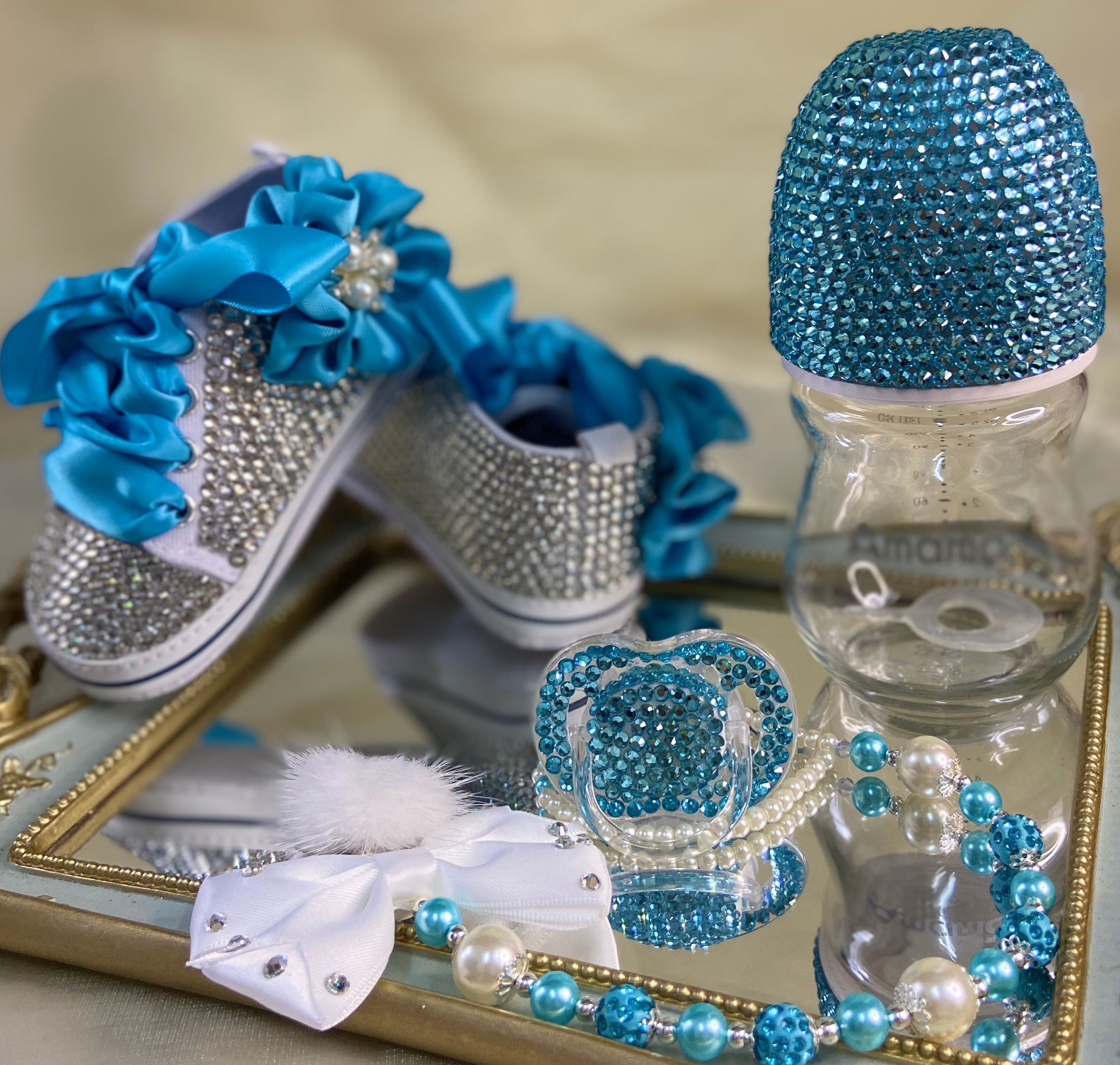 Dollbling ทารกขวดและรองเท้า Headband ชุด Keepsake Diamond Tutu ชุดสีแดงสาวเล็กๆน้อยๆรองเท้า
