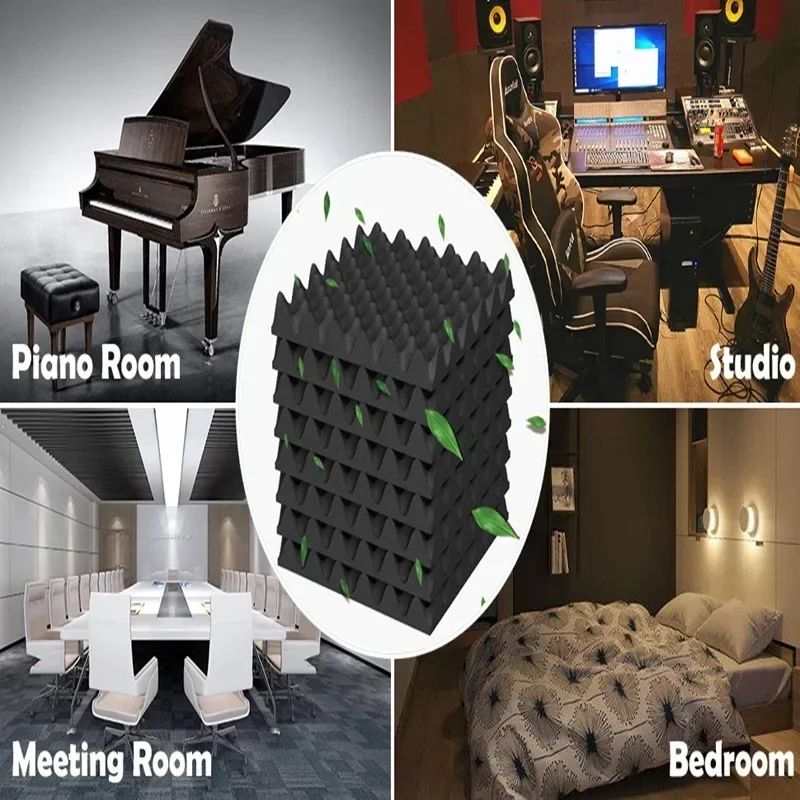 Egg Trough Acoustic Foam 12 Pcs Self-Adhesive Studio Wedge Tiles Sound Proofing Padding Wall Sound Proof Foam Panels