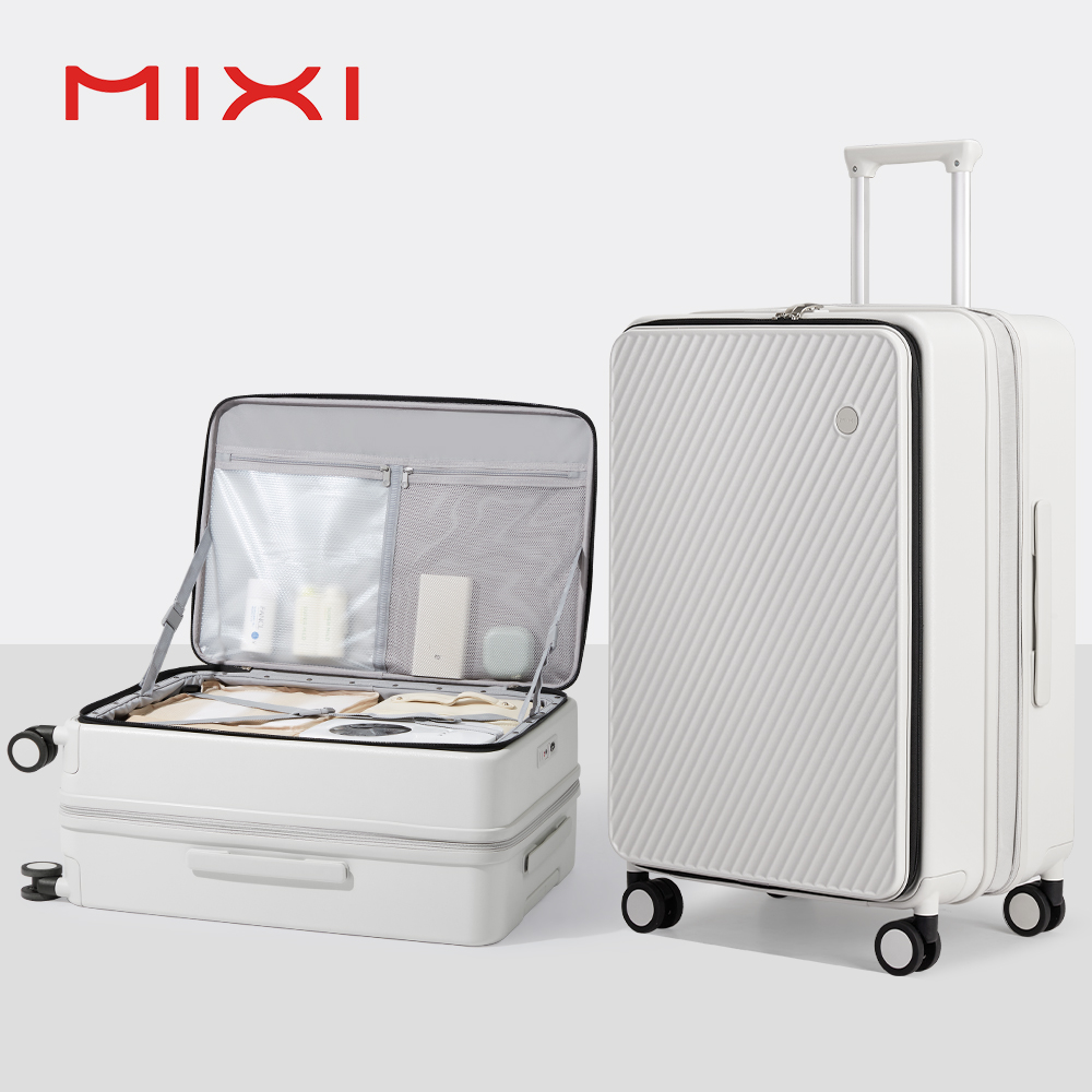 Mixi expansível carry on bagagem pc casca dura mala de abertura superior rolando malas de viagem com rodas giratórias tsa lock m9296