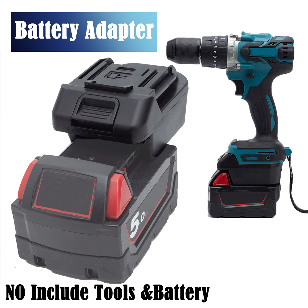 Convertidor adaptador de batería para Milwaukee 18V de litio a para herramienta eléctrica de taladro eléctrico inalámbrico Makita 18V (sin batería)