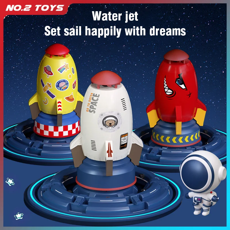 Voando jato de água sprinkler brinquedos fonte respingo brinquedo água para crianças 360 graus rotação ao ar livre piscina festa crianças brinquedos presentes