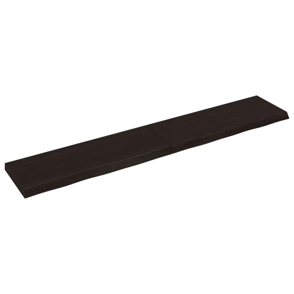 Dark Brown Solid Wood Bathroom Countertop 220x40x(2-6) cm - Durable & Stylish