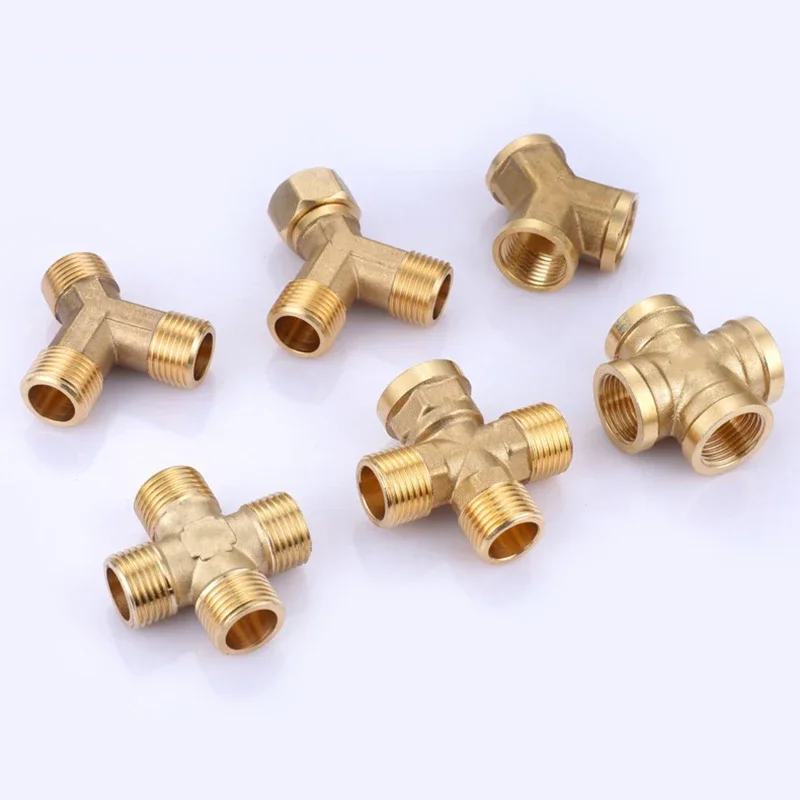 황동 커넥터 BSP 1/8 "1/4" 3/8 "1/2" 3/4 "1" 1-1/4 "1-1/2" 2 "암나사, 2/3/4 웨이 티 타입 스트레이트 엘보 어댑터