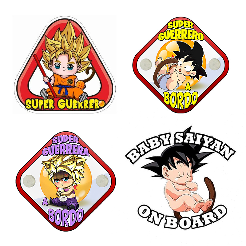 Bebé a bordo imita Super Warrior Board pegatina de coche Dragon Ball Anime pegatinas protector solar impermeable