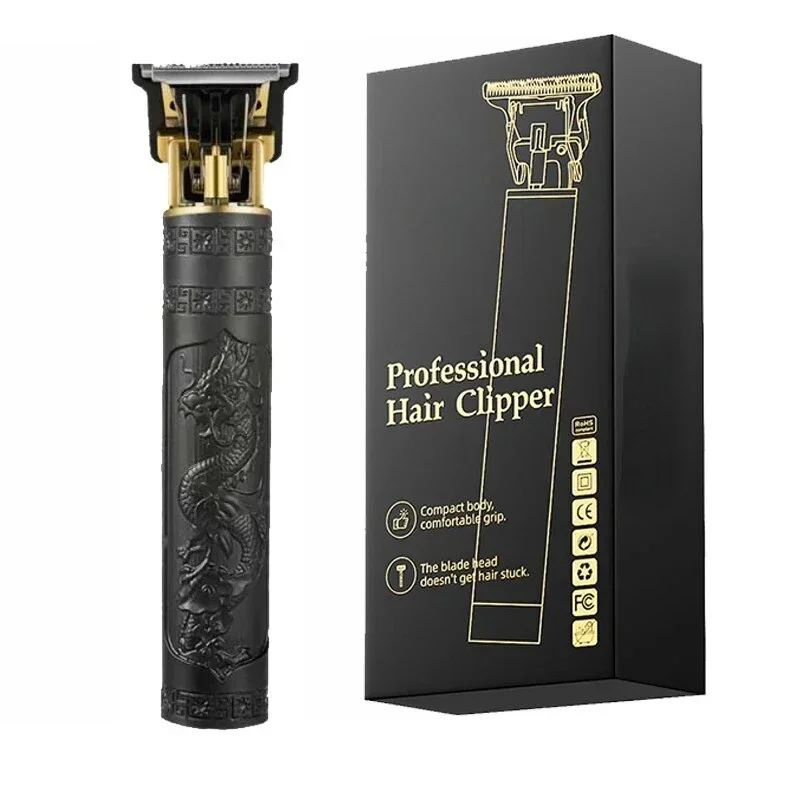 남성용 이발 면도기 충전식 클리퍼 면도기 성인 전기 빈티지 Clipperrazor 홈 USB 충전 이발소 블랙 드래곤