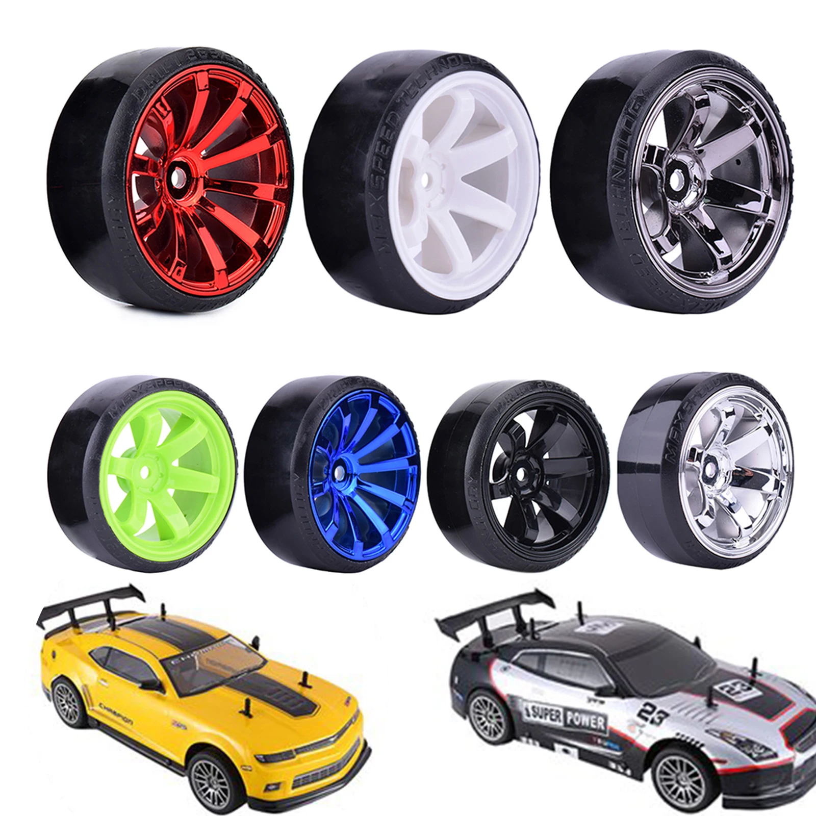 4PCS 1/10 RC Drift รถยนต์ล้อ Hub Hard รูปแบบยางสําหรับ 1:10 HSP Redcat Wltoys WPL Tamiya Traxxas RC Drift รถอุปกรณ์เสริมของเล่น