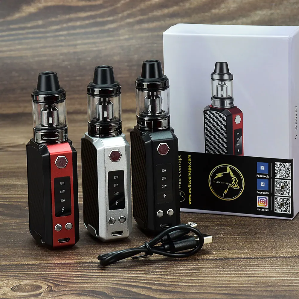 80W Vape Mod Box Mod Kit Vapor 2200Mah Vape Pen Starter Kit Vaper Elektronische Zigarette Mod Kit LED Display Verdampfer Vape Pen