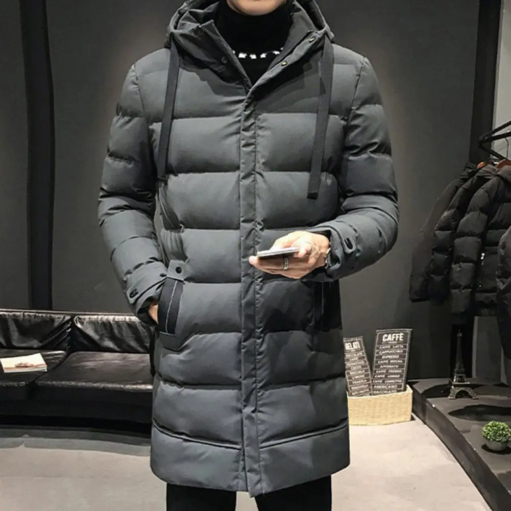 Abrigo de algodón con cuello alto Parka de invierno de calidez definitiva para hombre con capucha de cuello alto para el viento máximo para el viento