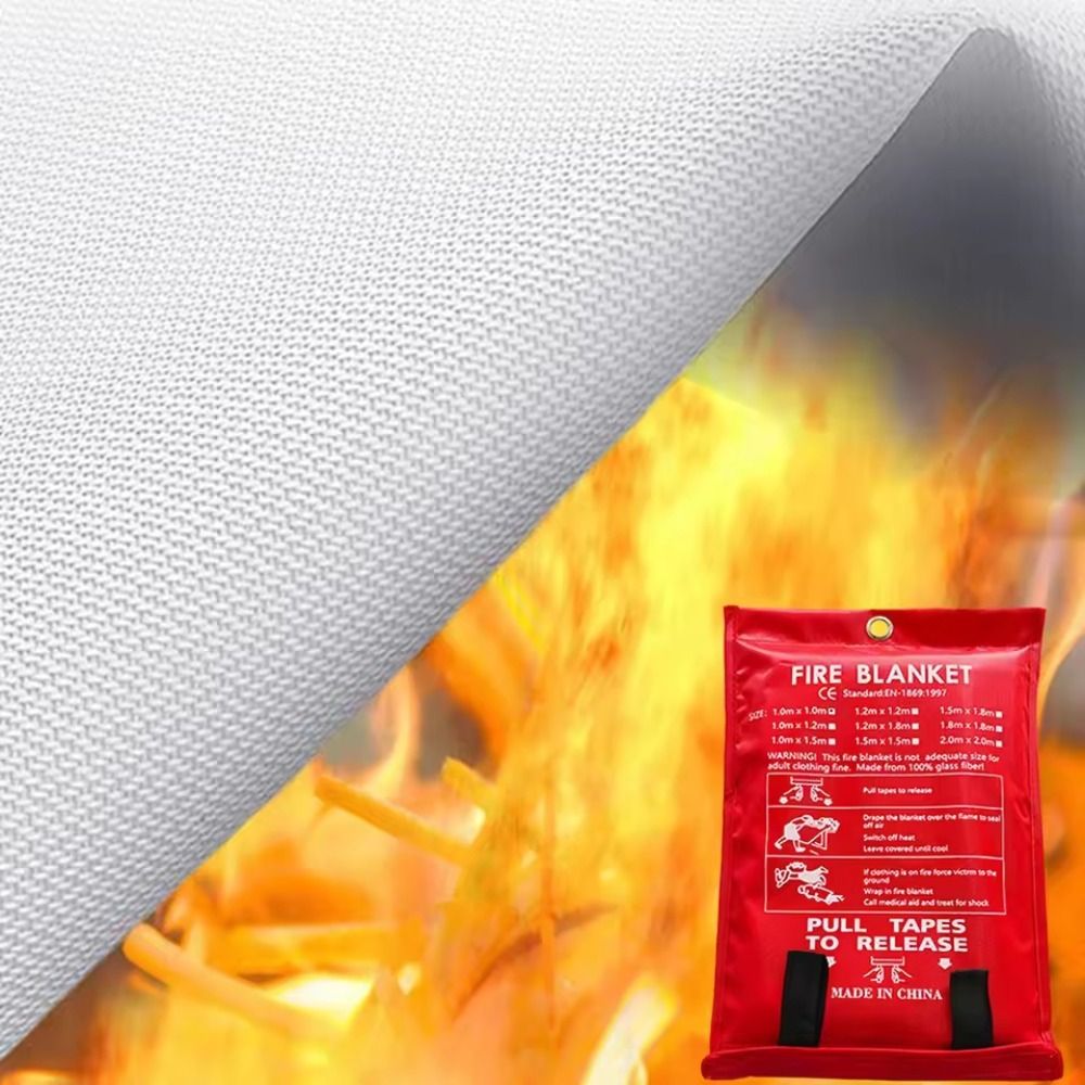 1/1.2/1.5/2M Coperte antincendio Quadrate Durevoli Soppressione Kit di sopravvivenza di emergenza Fuoco ignifugo in fibra di vetro