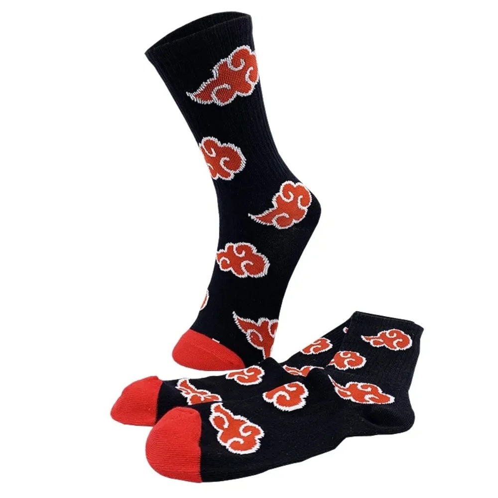 Halloween Anime Red Cloud High Quality Socks Ninja Unisex Adult Cotton Socks Cosplay Men And Women Outdoor Sockings