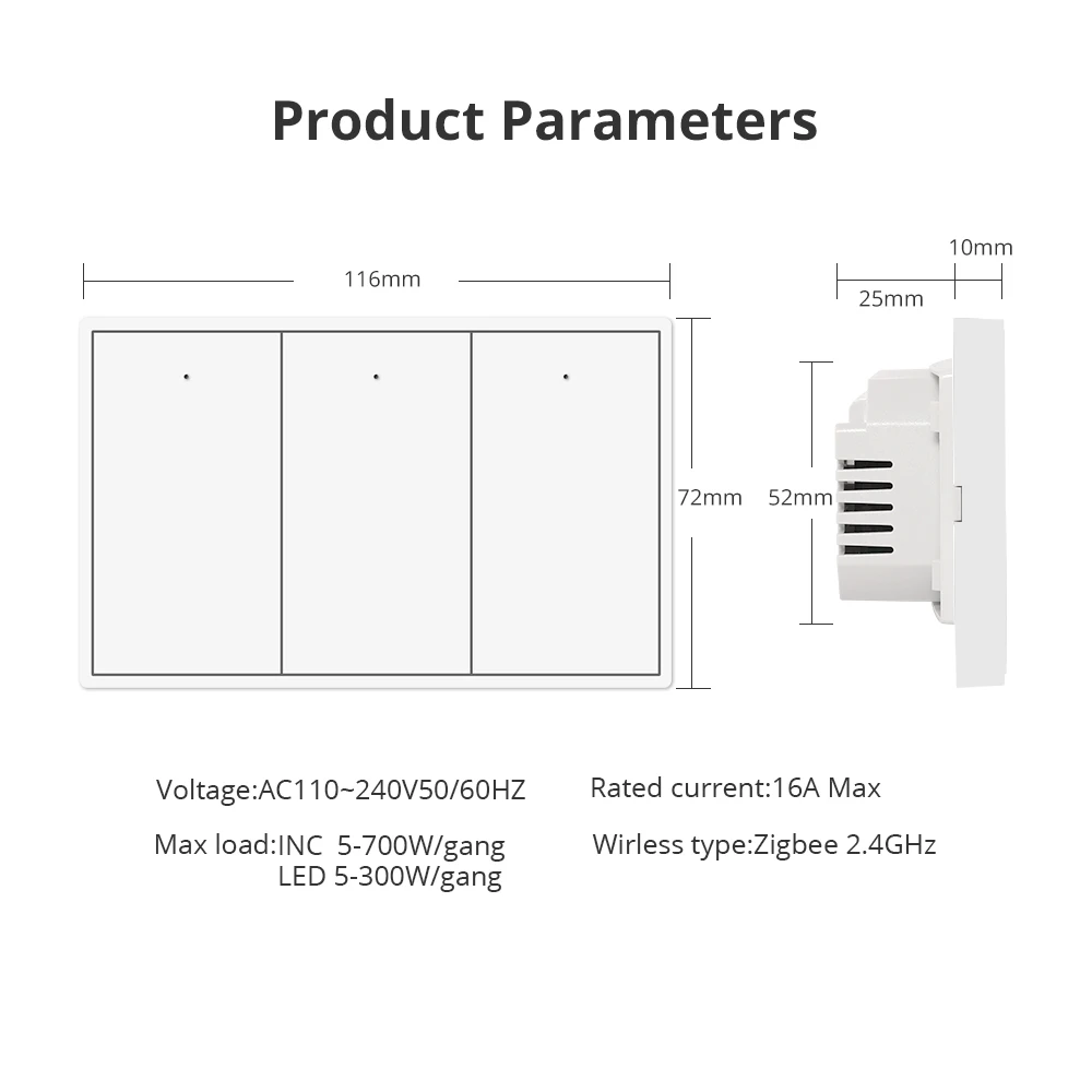 Zemismart Zigbee プッシュウォールライトスイッチは、ハブ 1 2 3 4 ギャングニュートラルインタラプタ経由で Tuya Alexa Google Home Smartthings と連携します