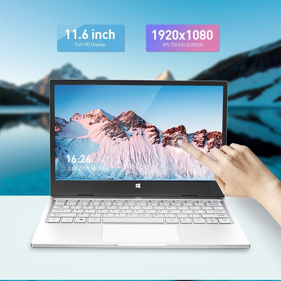 TOPOSH Portable 2 In 1 Mini Laptop Tablet PC Intel N5000 11.6" IPS Touch Screen 16GB RAM 512G SSD Windows 11 YOGA Notebook