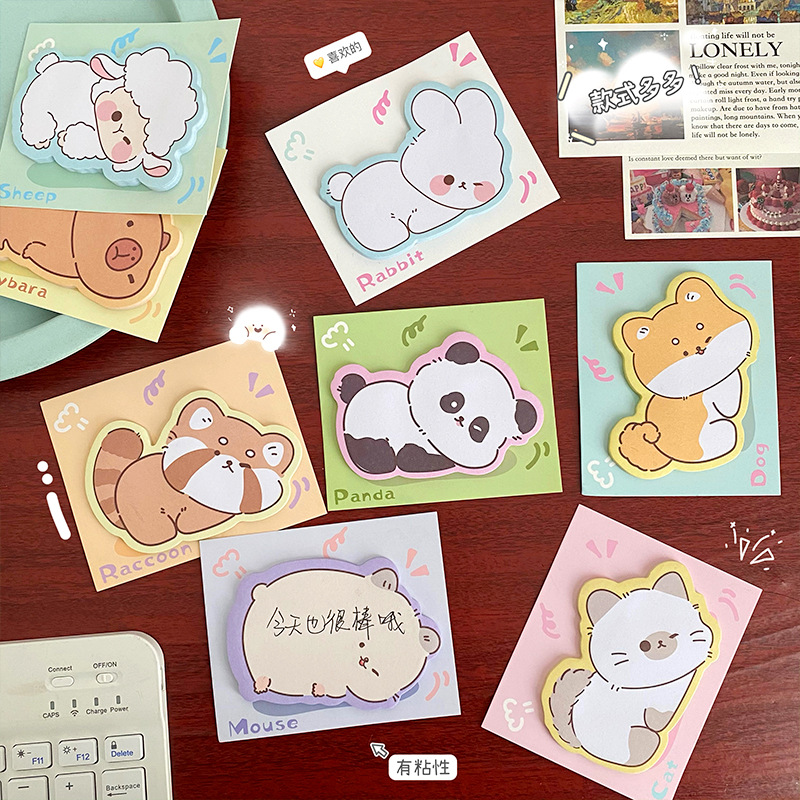 2/5set Leuke Dieren Sticky Notes Leuke Cartoon Memo Pad Ins Kawaii Briefpapier Geplaatst Tabs Zijn Memo bericht Papier Schoolbenodigdheden