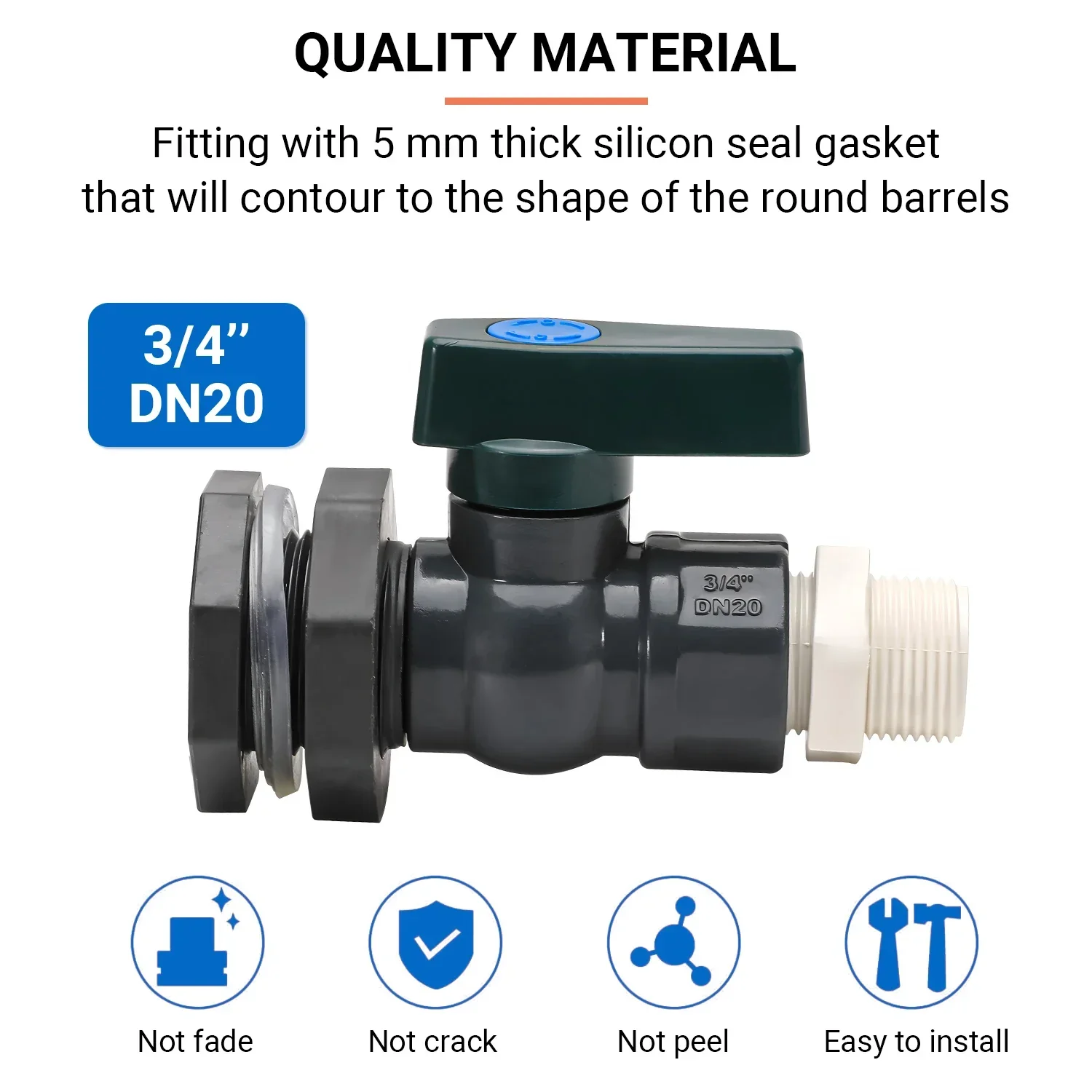 1 Set, PVC Water Barrel Spigot Kit, Connector Drain Adapter with Inner Connection for Garden, Rain Barre, Garden Tool Supplies