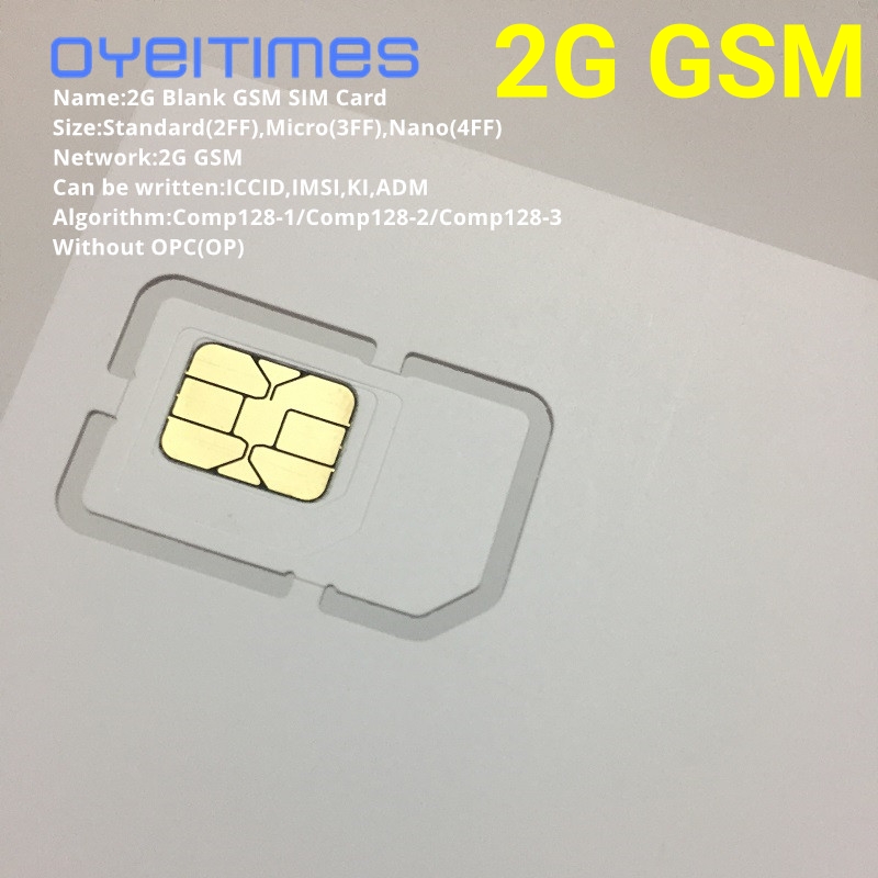 OYEITIMES 2G GSM ซิมการ์ดเปล่าซิมการ์ด 2G โปรแกรม GSM ซิมการ์ด ICCID IMSI PIN PUK ADM KI COMP128 อัลกอริธไม่มี OP/OPC