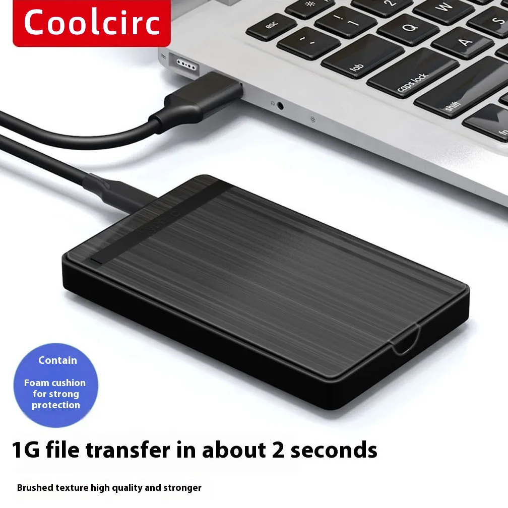 HDD-Gehäuse, SATA auf USB3.0, HDD-Gehäuse, 2,5-Zoll-Festplatten-Gehäuse, unterstützt 6 Gbit/s, mobiles externes HDD-Aufbewahrungskoffer für PC und Laptop