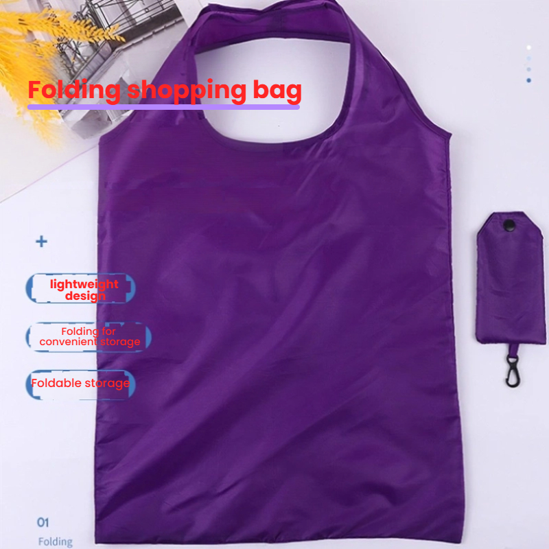 Large capacity waterproof folding solid color supermarket shopping bag storage bag portable environmentally friendlybag handheld