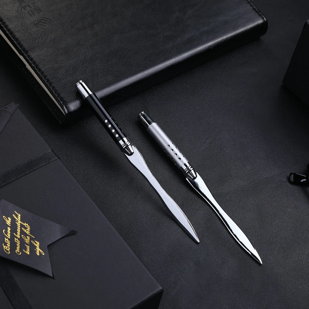 Abridor de cartas de metal com abertura de envelope, abridor de cartas de corte de metal, presentes criativos de escritório, faca de corte de letras, 1 peça