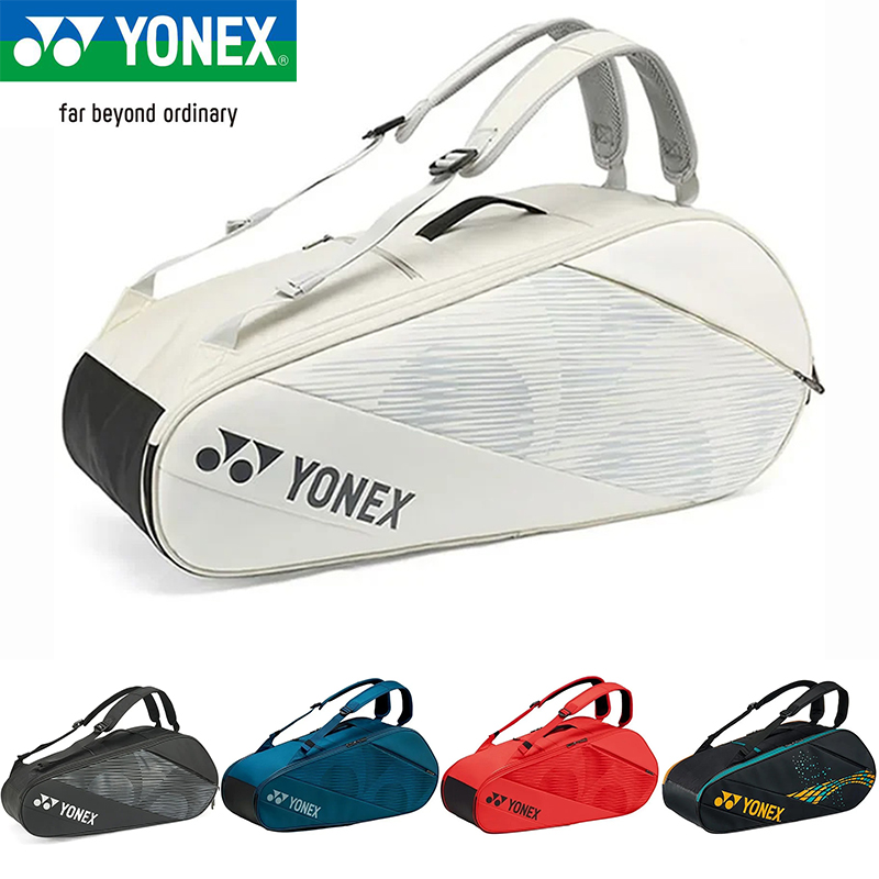 YONEX ของแท้กระเป๋าแบดมินตันกีฬามืออาชีพกระเป๋าเป้สะพายหลังแบบพกพาขนาดใหญ่ความจุพร้อมช่องใส่รองเท้าสําหรับ 3-4 แร็คเก็ต