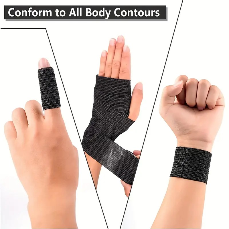 Vendaje autoadhesivo transpirable, envoltura elástica, tela Flexible, vendaje cohesivo no tejido, cinta deportiva de primeros auxilios médicos, 1/4/8 rollos