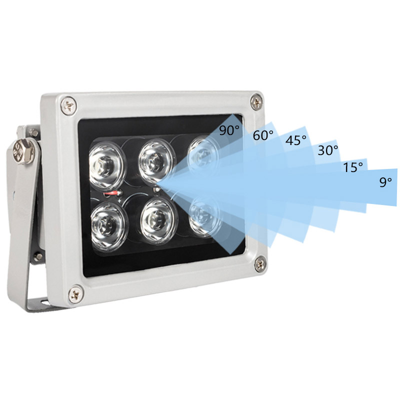 Distanza IR de 40m, 6 Leds CCTV, iluminadores Led infrarrojos rellenos, luz de relleno de visión nocturna automática para cámara de seguridad CCTV