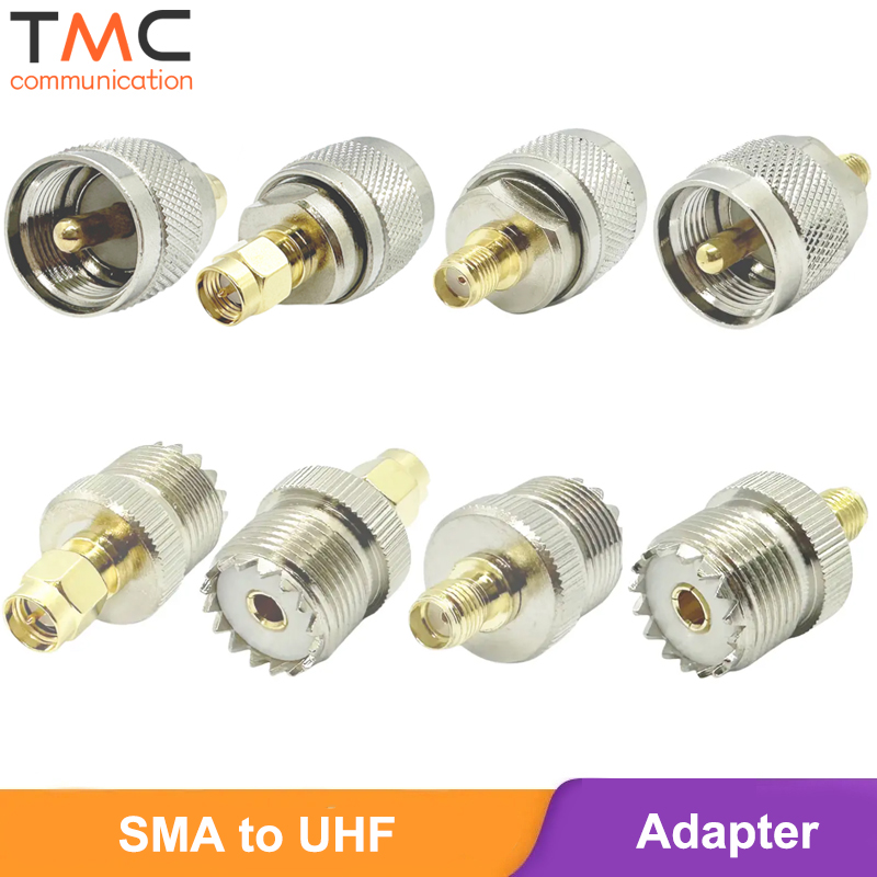 SMA-Stecker, Buchse auf UHF-Buchse, Stecker, Koaxialadapter PL259 SO239 auf SMA-Koaxialstecker, geringer Verlust für Radioantenne UV-5R SDR