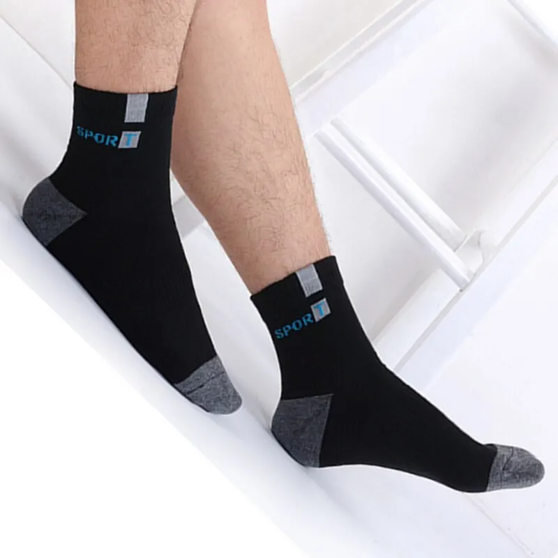 Calcetines deportivos profesionales para hombre, medias de tubo medio que absorben el sudor, para correr, baloncesto y montar al aire libre, transpirables, lote de 5 pares