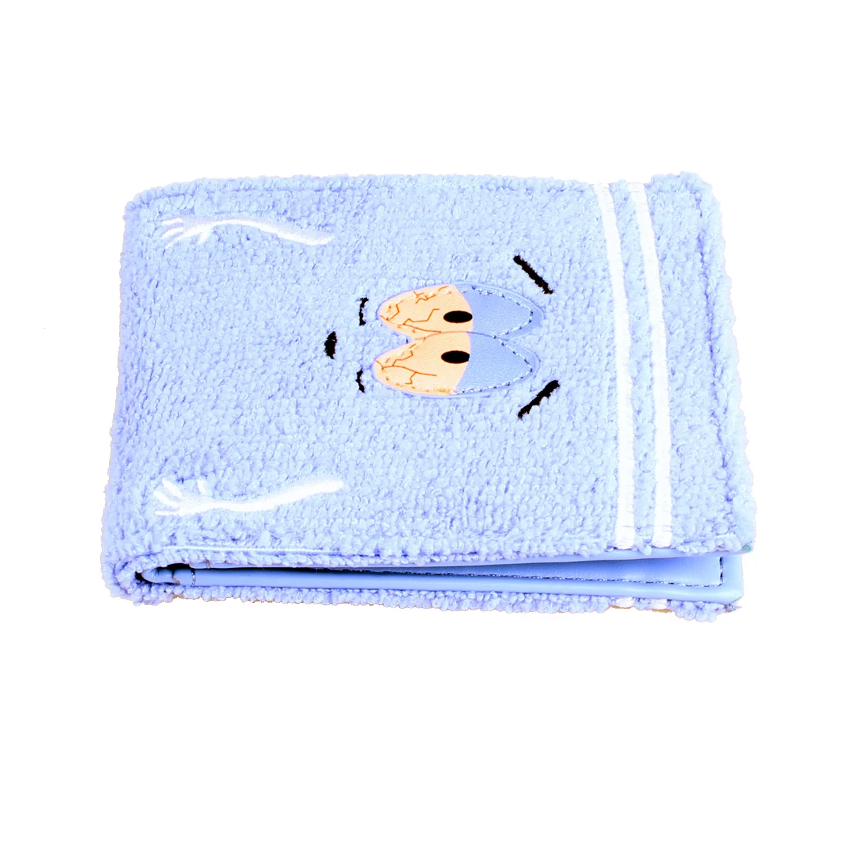 Cartera de moda de anime bordada de tela de toalla, tarjetero de identificación personalizado de diseñador