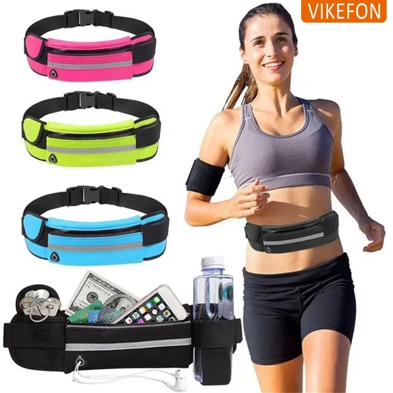 Riñonera deportiva impermeable elástica multifuncional, bolso de cintura portátil para Fitness al aire libre, almacenamiento de artículos pequeños para teléfono, auriculares, bolsas para tarjetas