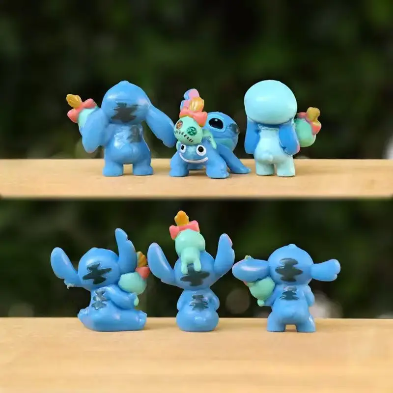 6 teile/satz Lilo & Stitch Cartoon Nette Figur Modell Sammlung Anime Desktop Ornament Geburtstag Kuchen Dekoration Kinder Spielzeug Geschenke
